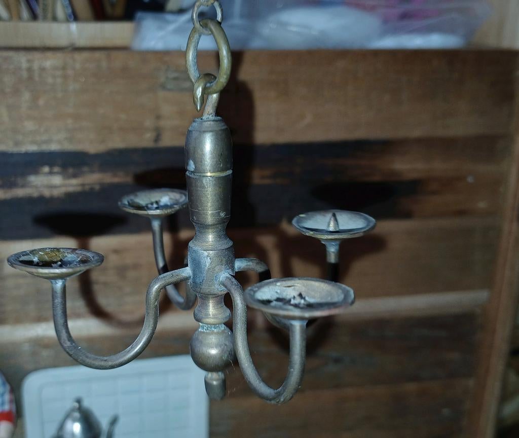 Poppenhuis antiek kroonluchter, Ophalen of Verzenden