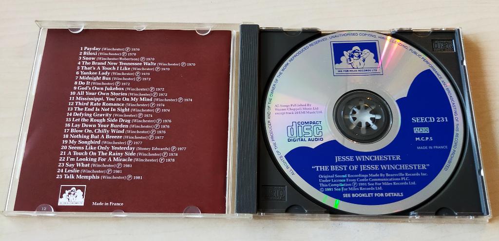 Jesse Winchester - The Best Of CD 1991, Ophalen of Verzenden, Zo goed als nieuw, Overige soorten