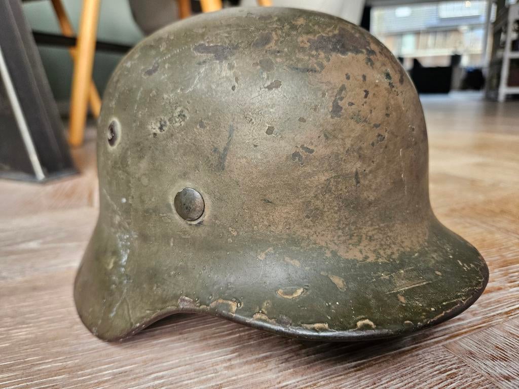 Duitse helm M35 camouflage, Ophalen of Verzenden, Duitsland, Helm of Baret
