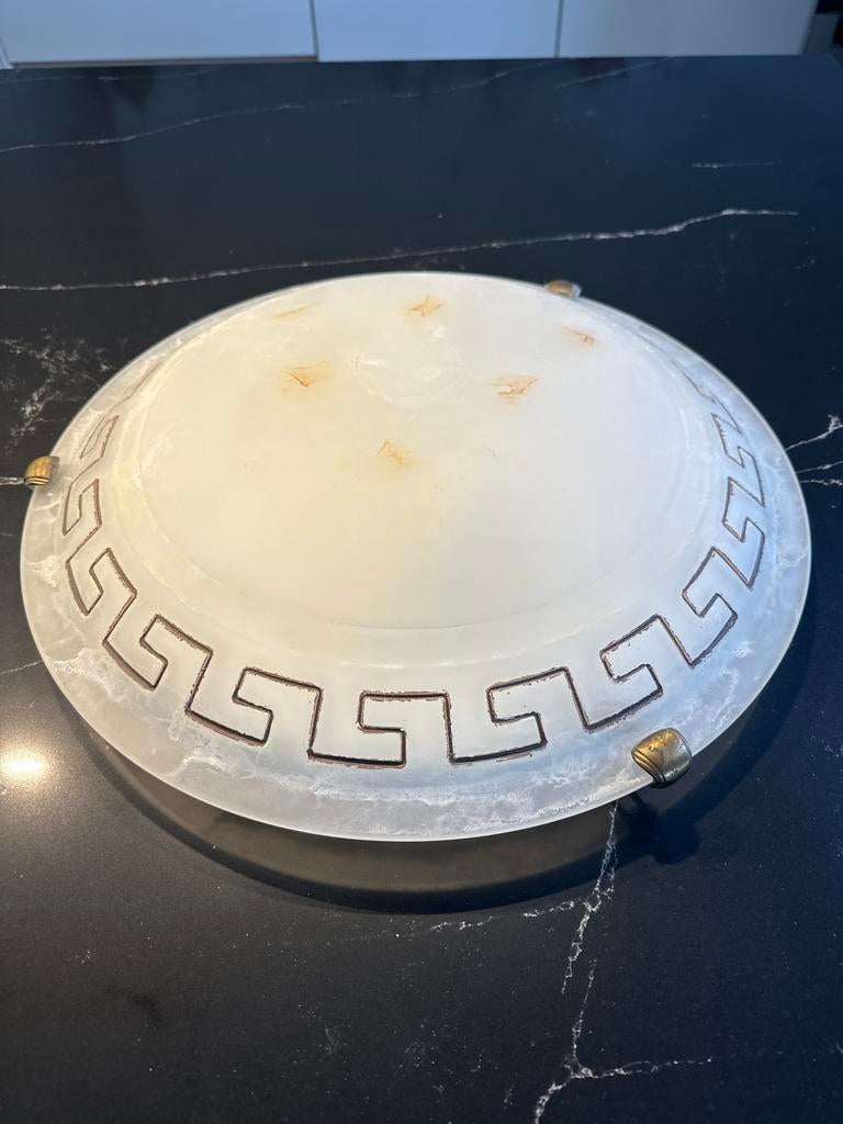 Plafonniere plafondlamp Griekse stijl, Ophalen, Zo goed als nieuw, Glas