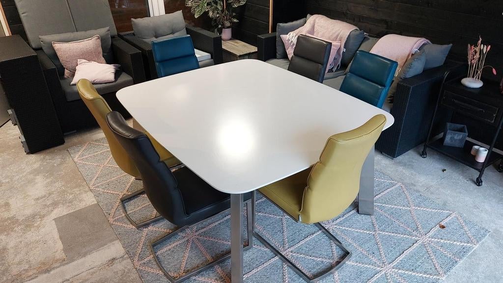 Complete eetkamerset, Huis en Inrichting, Tafels | Eettafels, Gebruikt, 100 tot 150 cm, 150 tot 200 cm, Vijf personen of meer