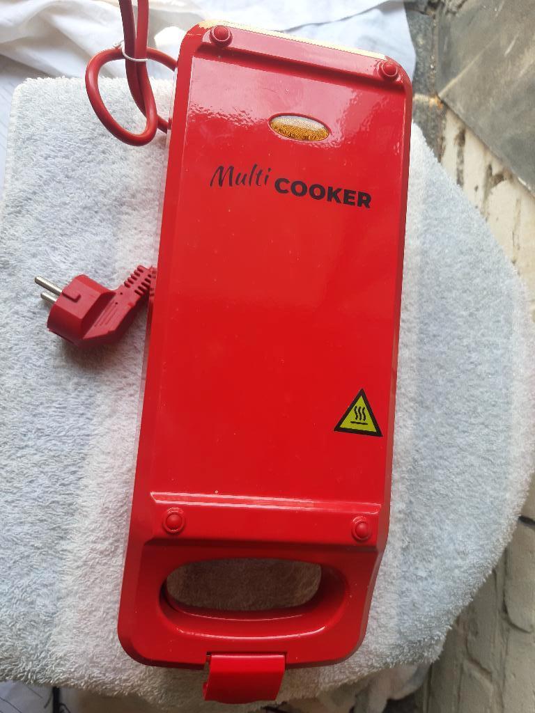 Red Copper, 5 Minute Chef – Kookplaat – Cooking Plate – Min, Witgoed en Apparatuur, Contactgrills, Zo goed als nieuw, Uitneembare platen