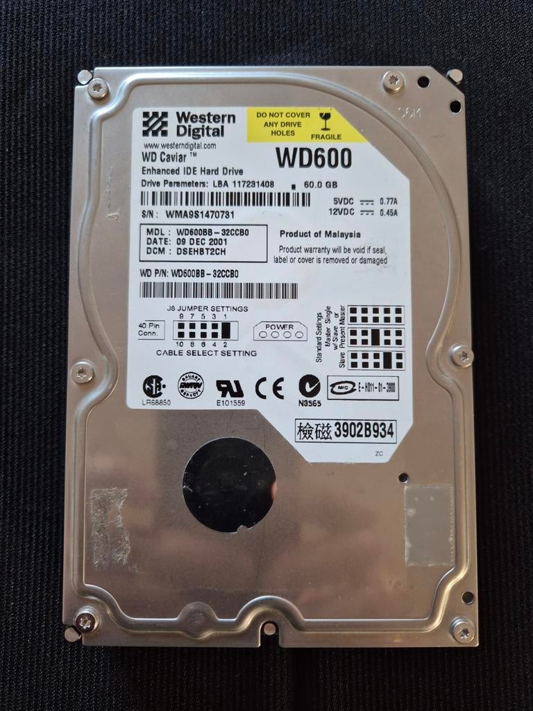Western Digital 60GB IDE Harde Schijf - WD600, Computers en Software, Harde schijven, Intern, HDD, Ophalen of Verzenden, IDE