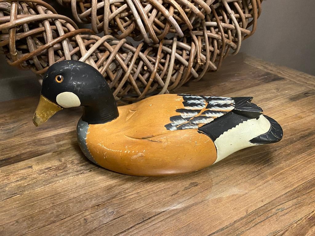 Antieke, brocante houten lokeend, Antiek en Kunst, Ophalen of Verzenden