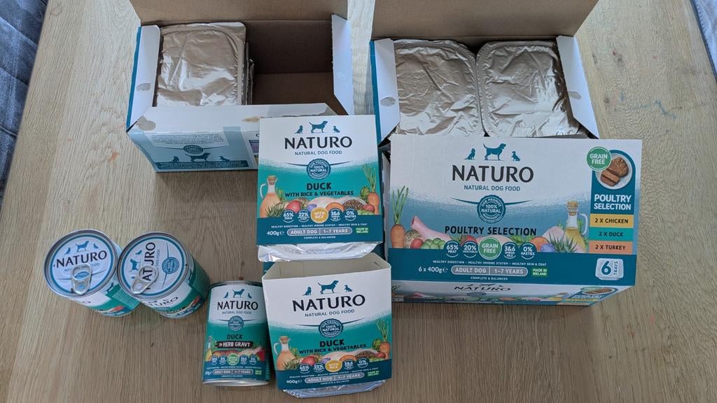 Naturo pakken en blikken, Ophalen, Hond