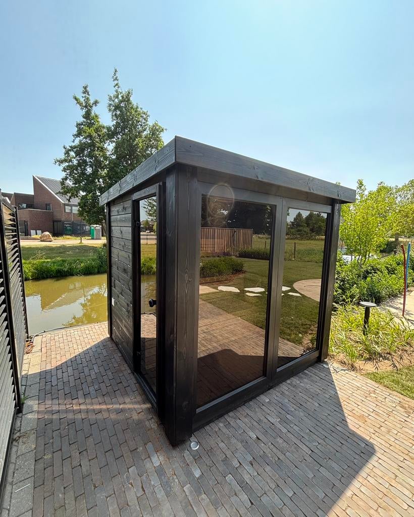 Panorama buitensauna tuinsauna sauna thermowood, Ophalen of Verzenden, Nieuw, Fins of Traditioneel, Complete sauna