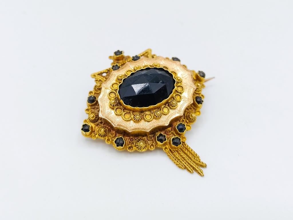 Gouden broche, klederdracht, 19e eeuws, Sieraden, Tassen en Uiterlijk, Verzenden, Goud, Broche