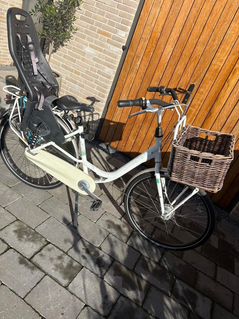 Gazelle Bloom Moederfiets met Yepp Kinderzitje, Fietsen en Brommers, Ophalen, 0 t/m 18 kg, Voorzitje, Gebruikt