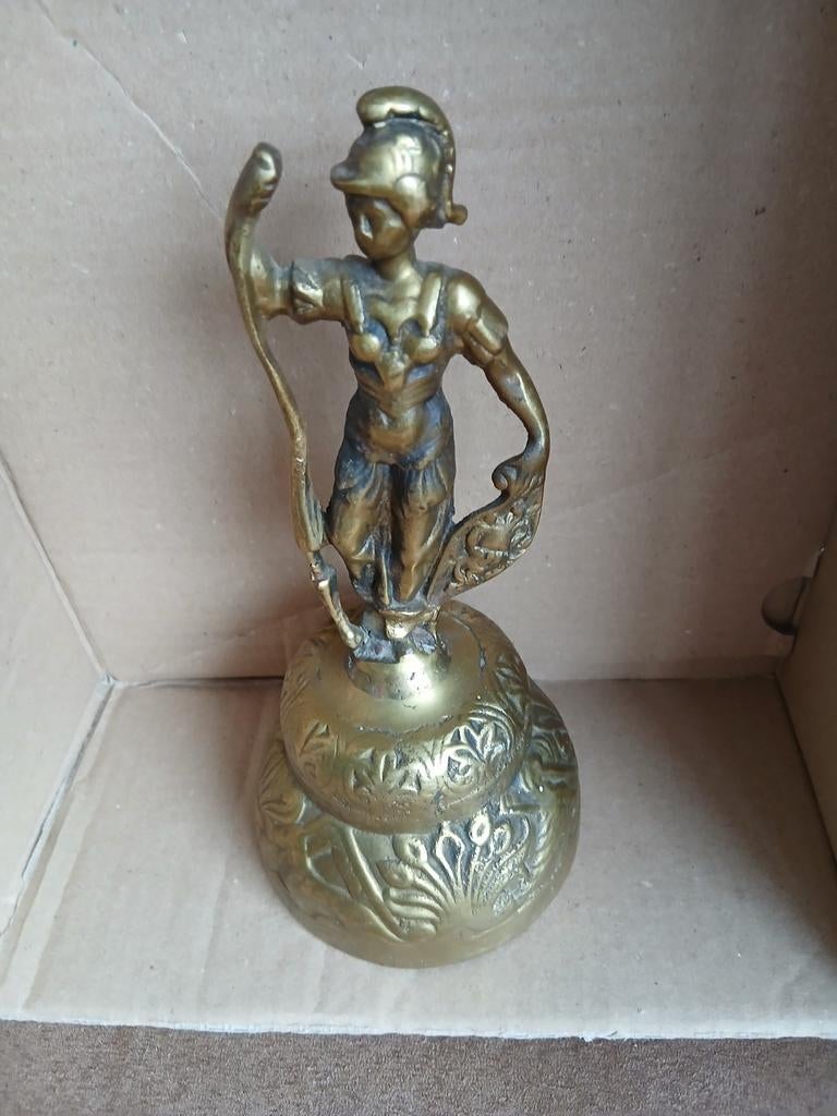 Antieke Tafelbel met Romeinse Figuur, Ophalen of Verzenden