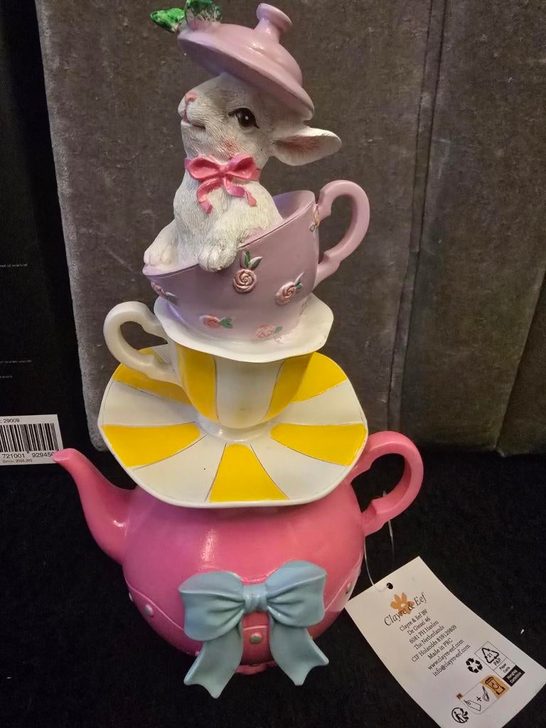 Schattig Beeldje - Konijntje in Theepot, Ophalen of Verzenden, Nieuw