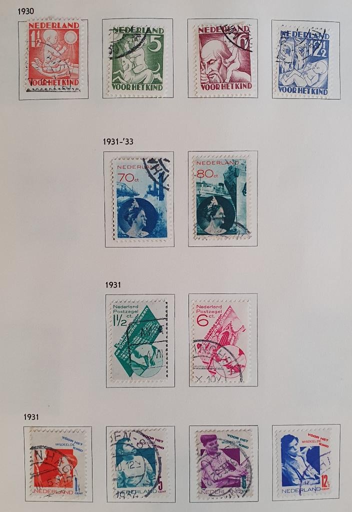 Postzegels 1930-1931 NVPH232 t/m NVPH243, Ophalen of Verzenden, T/m 1940, Gestempeld