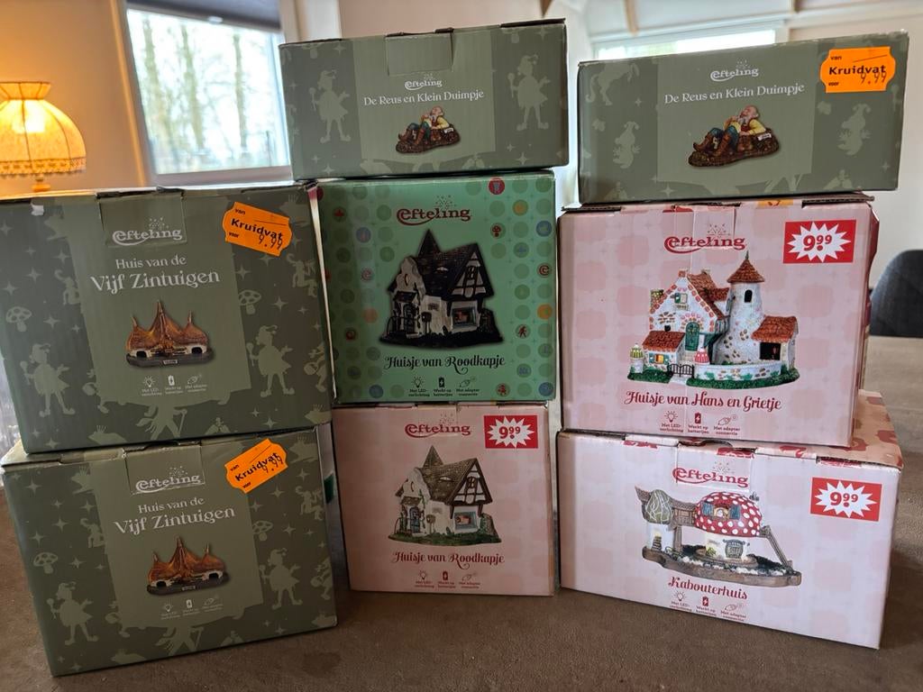Efteling Kruidvat mini huisjes met verlichting en reus, Ophalen of Verzenden