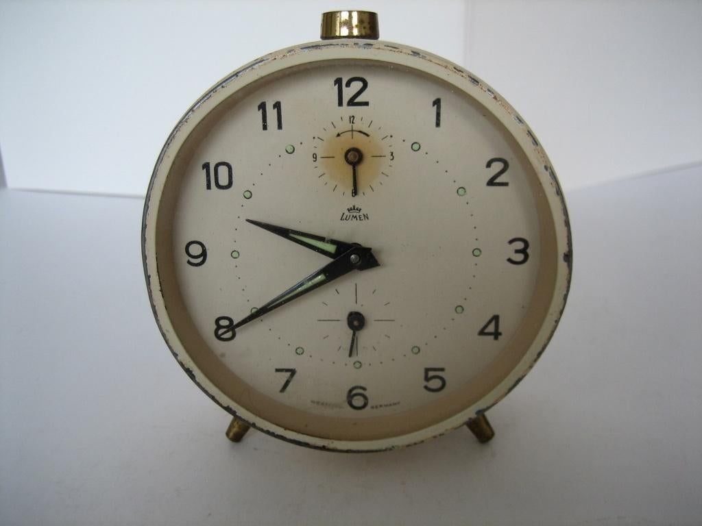 LUMEN Alarm clock, made in GERMANY, Ophalen of Verzenden, Gebruikt, Wekker of Tafelklok