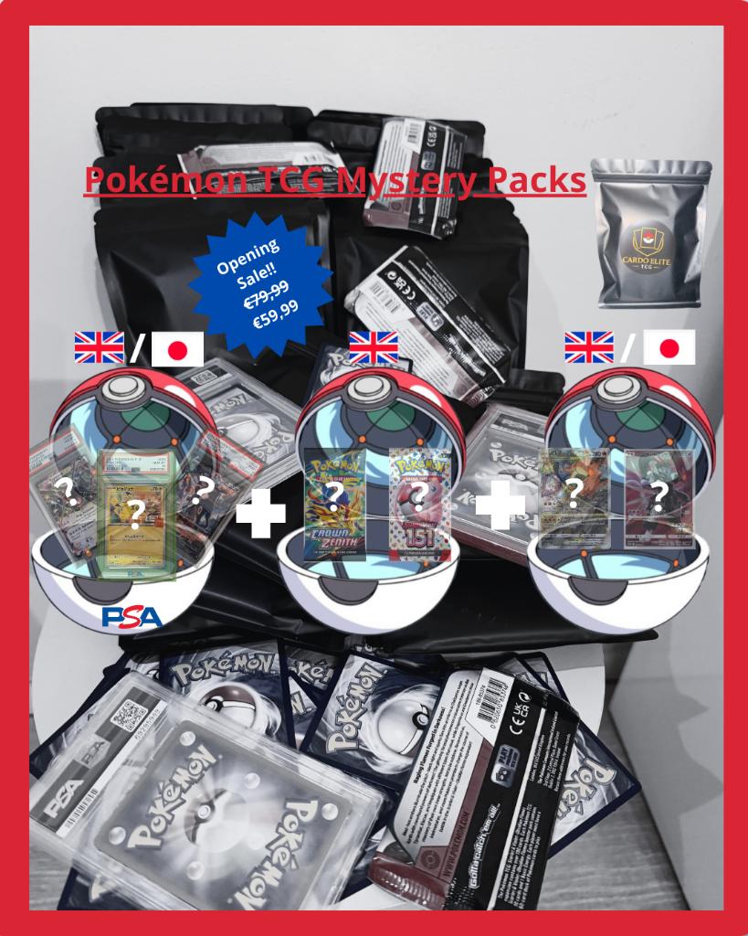 Pokémon TCG Mystery Tins, Ophalen of Verzenden, Nieuw, Meerdere kaarten, Foil