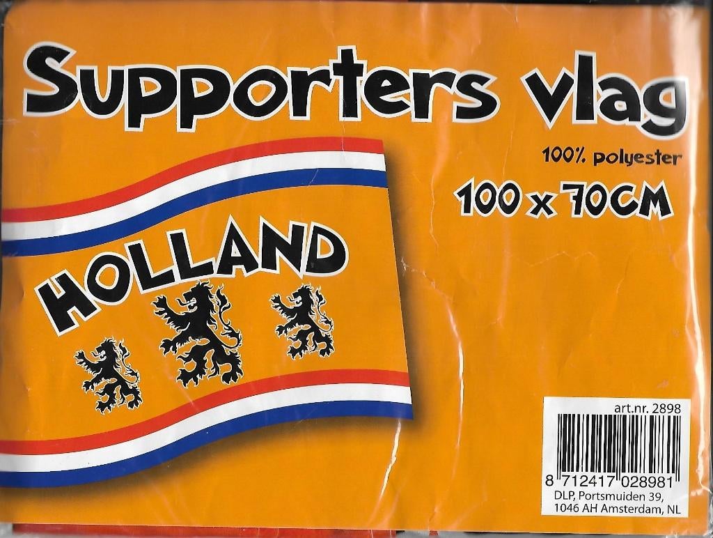 Supportersvlag Oranje, Verzenden, Gebruikt, Feestartikel, Oranje of Koningsdag