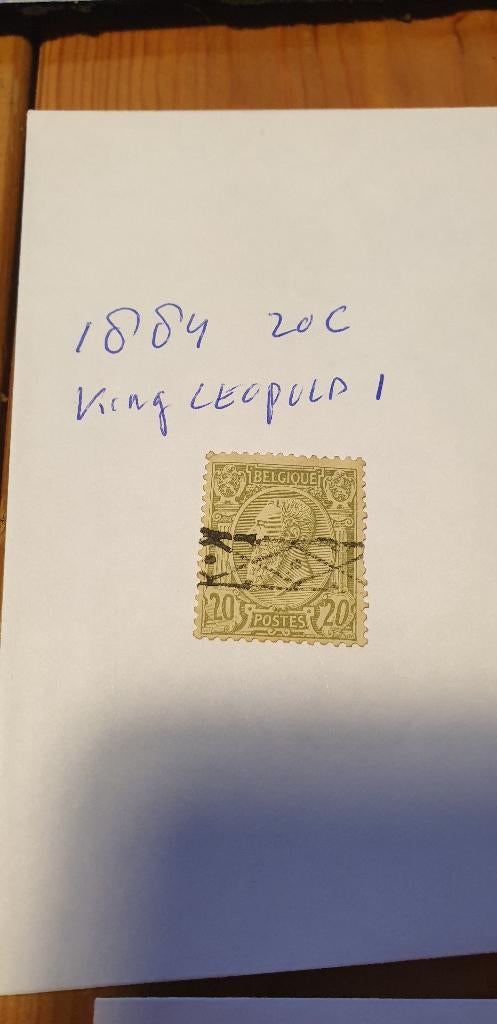3508 1884 koning leopold I 20ct, Postzegels en Munten, Postzegels | Europa | België, Verzenden