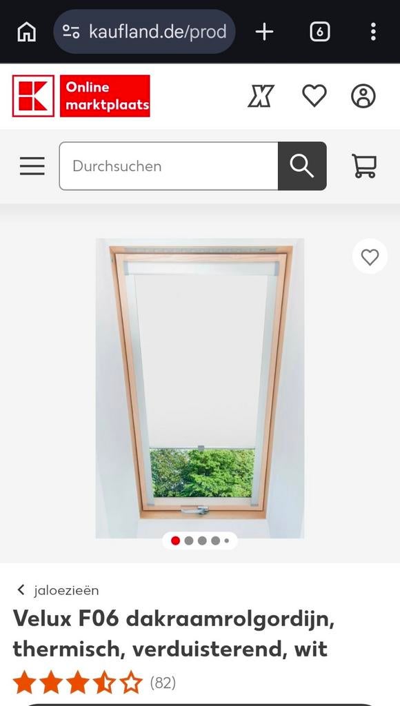 Velux GGL F06 dakraamrolgordijn verduisterend wit, 75 tot 150 cm, Raamkozijn, Ophalen of Verzenden, 75 tot 150 cm