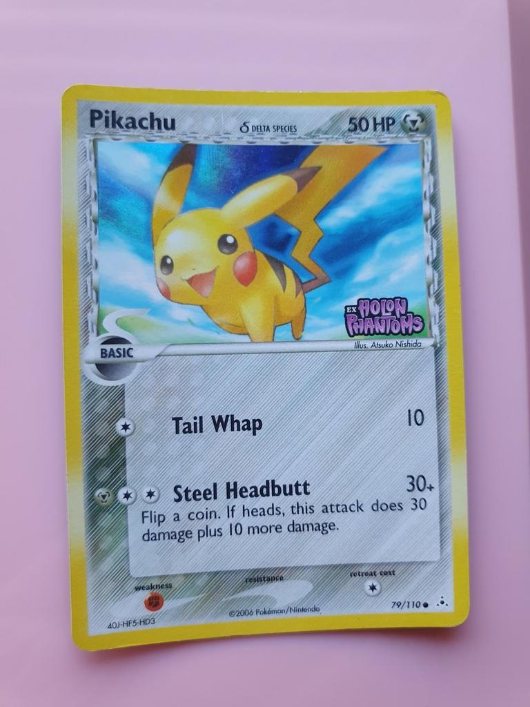 Pikachu 79/110 ex holon phantoms pokemon kaart, Ophalen of Verzenden, Zo goed als nieuw