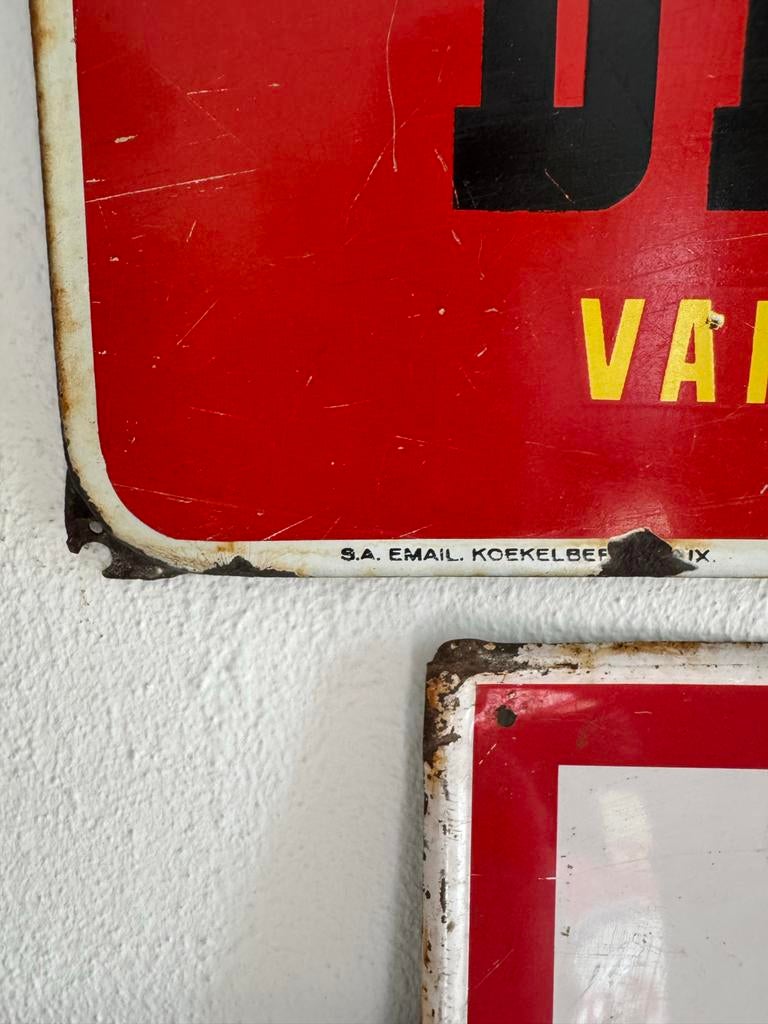 Vintage Belga Vander Elst Emaille Reclamebord, Ophalen