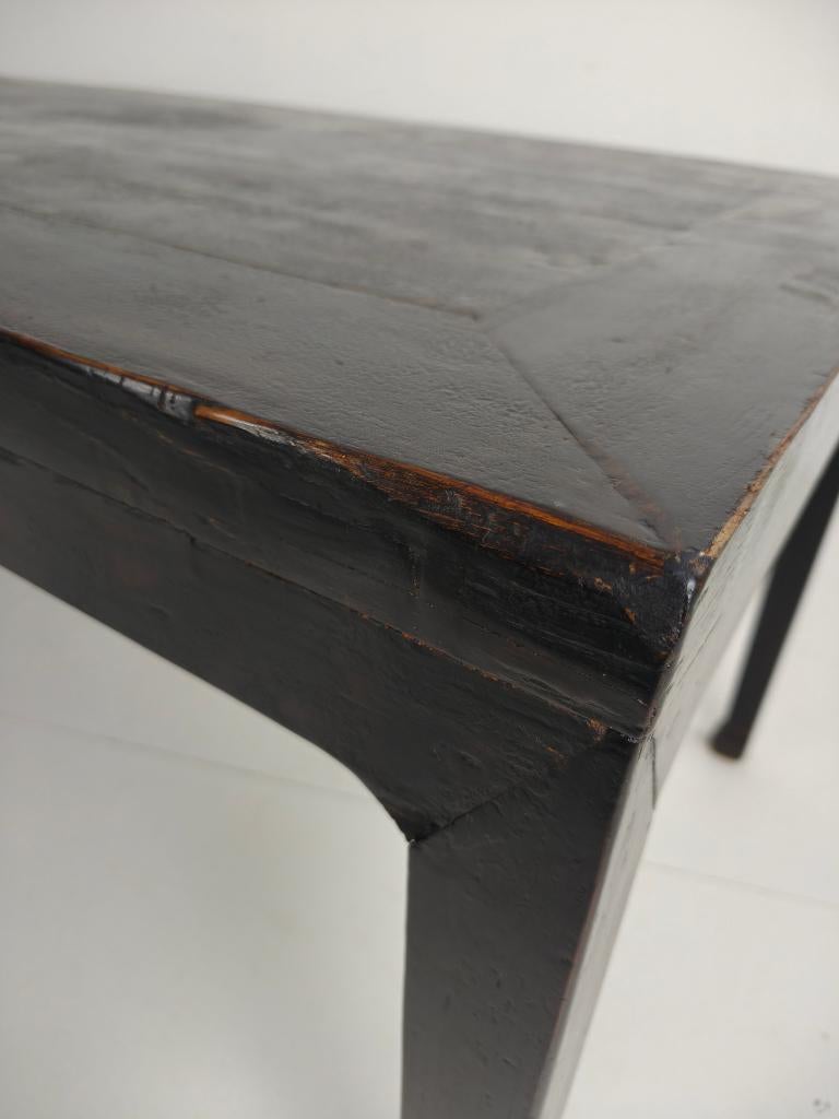 Zwarte Chinese Qing-eettafel 230 cm –18e-eeuw, origineel lak, Ophalen of Verzenden