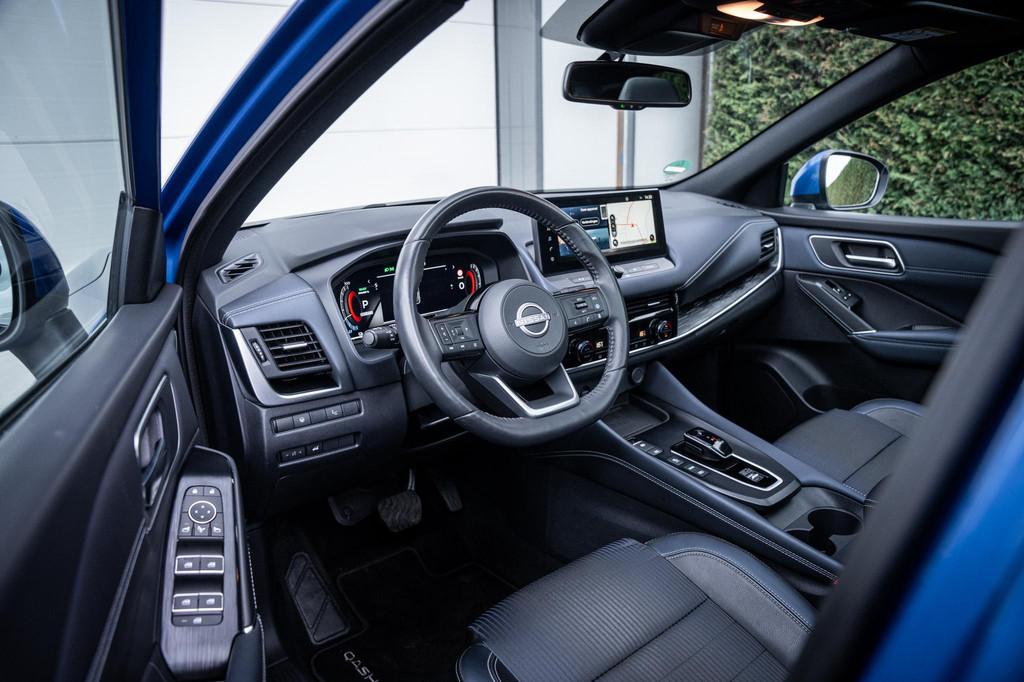 Nissan Qashqai 1.5 e-Power Tekna NL-auto|Panorama|Elek.stoel, Auto's, 1497 cc, Gebruikt, 2 kWh, Blauw