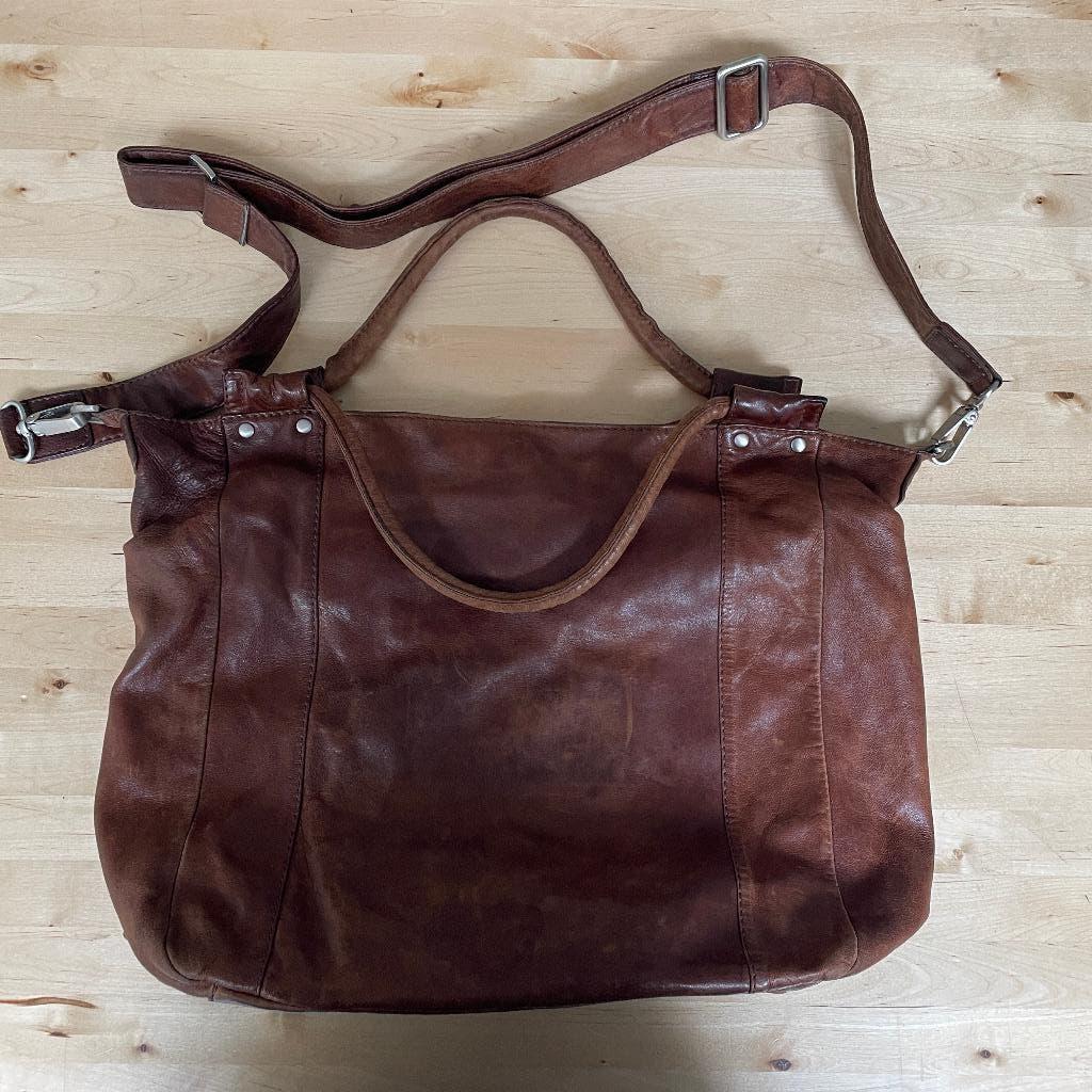 Bruine leren shopper van Marc O'Polo, Ophalen of Verzenden, Gebruikt, Bruin, Shopper