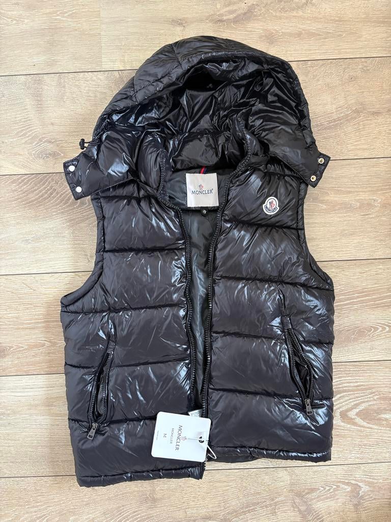 Moncler bodywarmer zwart maat M, Verzenden, Zo goed als nieuw, Maat 38/40 (M), Zwart