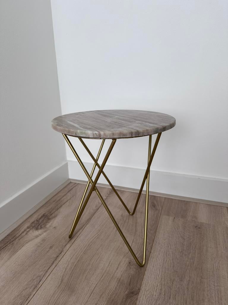 Zara bijzettafel 33cm, Huis en Inrichting, Tafels | Bijzettafels, Ophalen, Zo goed als nieuw, Rond, Minder dan 55 cm