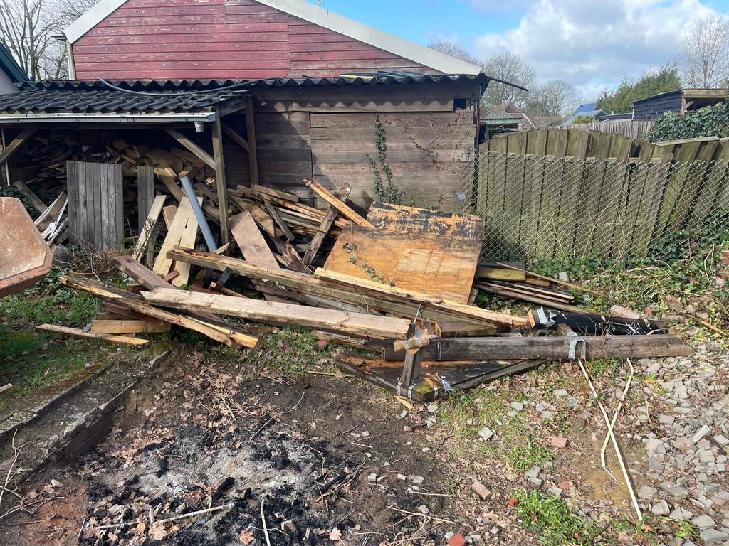 Gratis hout voor paasvuur of brandhout, 3 tot 6 m³, Ophalen, Overige houtsoorten, Blokken