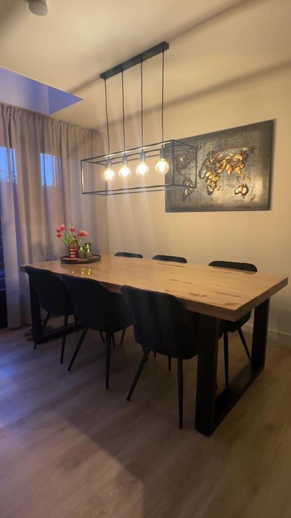 Mangohouten eettafel 220x100 cm, Huis en Inrichting, Tafels | Eettafels, Gebruikt, 100 tot 150 cm, 200 cm of meer, Vijf personen of meer