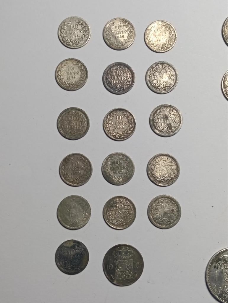 Bodemvondsten zilver dubbeltjes, kwartjes en gulden, Ophalen of Verzenden, Zilver