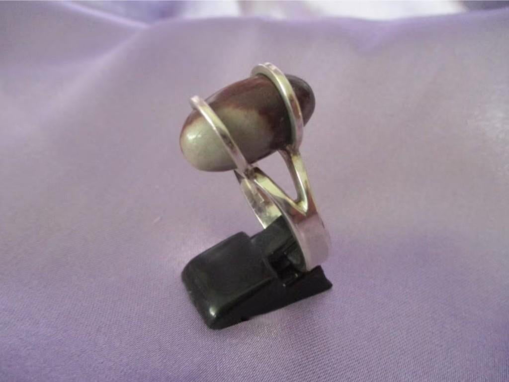 Zilveren 'Shiva Lingam' ring Ø 20,6 mm - Unicaat -, 20 of groter, Verzenden, Nieuw, Dame of Heer