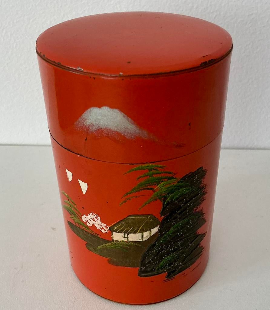 Vintage Japans theeblikje, Ophalen of Verzenden, Gebruikt, Overige