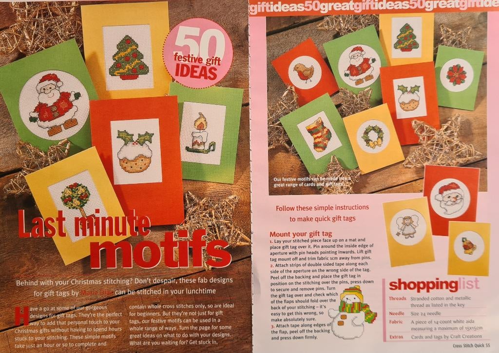 30 Kerst borduurpatronen om b.v. Kerstkaarten te maken, Ophalen, Nieuw, Handborduren, Patroon