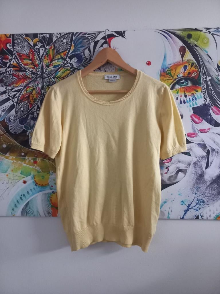 Licht geel Bellamy truitje maat M 100% katoen, Kleding | Dames, Ophalen of Verzenden