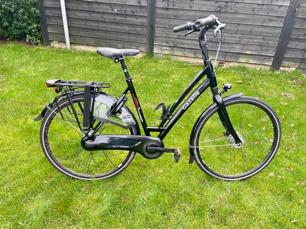 Gazelle Chamonix C8 Damesfiets Zwart, Ophalen, 53 tot 56 cm, Versnellingen, Zo goed als nieuw