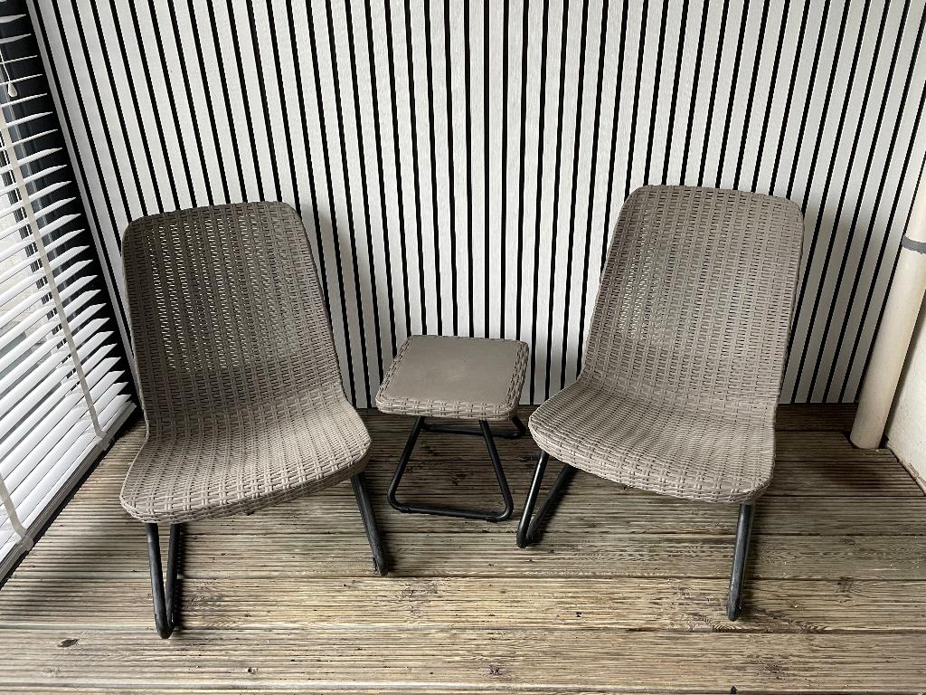 Keter Rio loungeset, Kunststof, Gebruikt, Bijzettafel, Loungeset