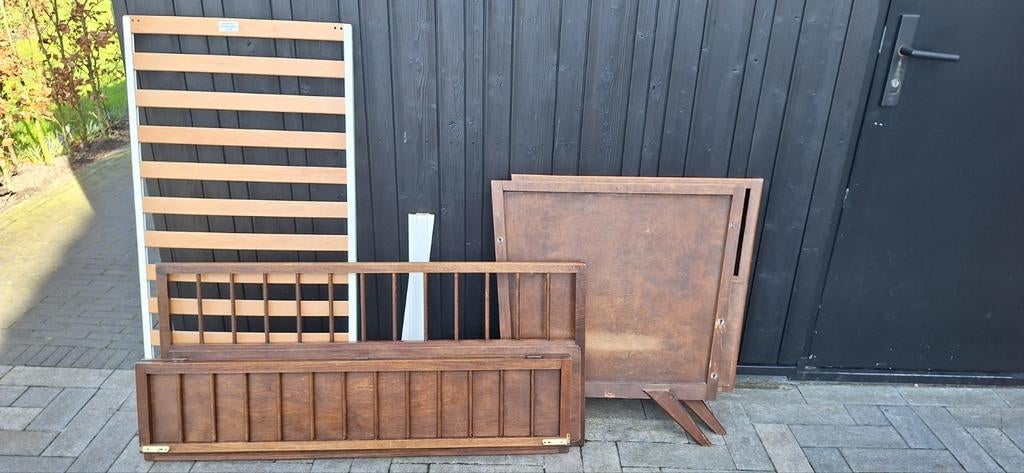 Vintage ledikant 60x120, Ophalen of Verzenden, Gebruikt, Ledikant