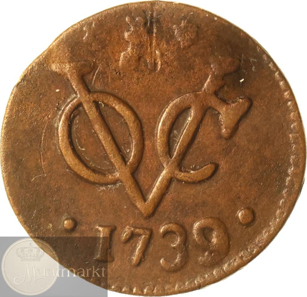 V.O.C. - Zeeland -Duit 1739-1737 jaartalwijziging - ZELDZAAM, Ophalen of Verzenden, Vóór koninkrijk, Overige waardes, Losse munt