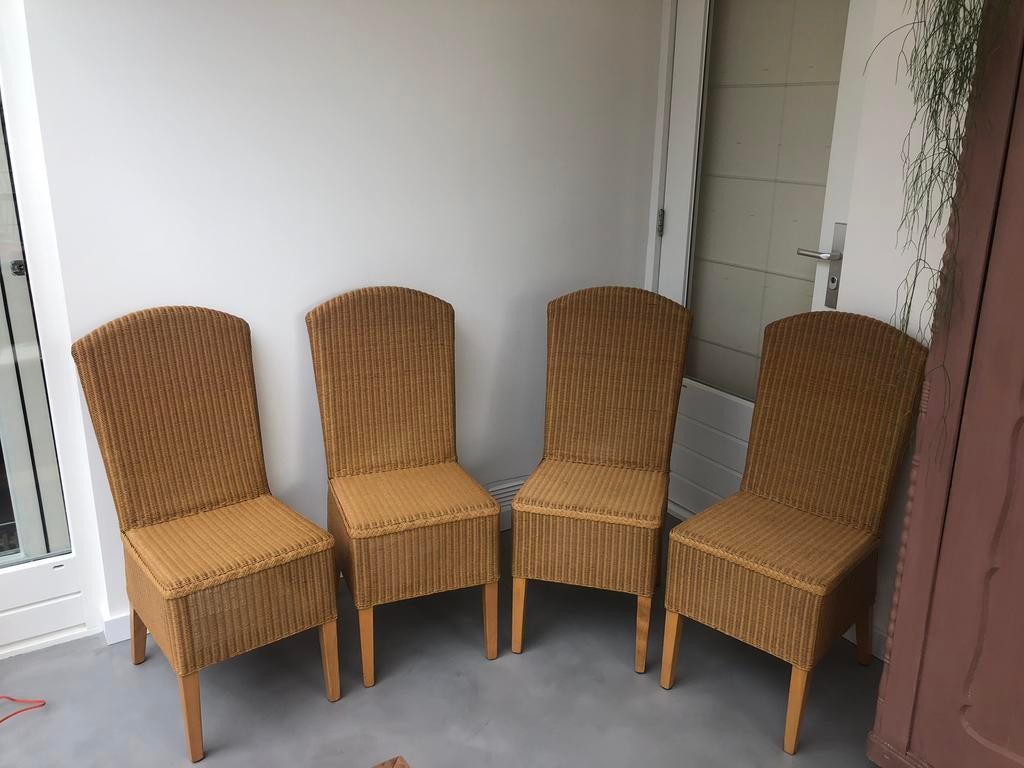 Lioyd loom eetkamer stoelen, 4 x, Gebruikt, Overige kleuren, Ophalen of Verzenden, Vier