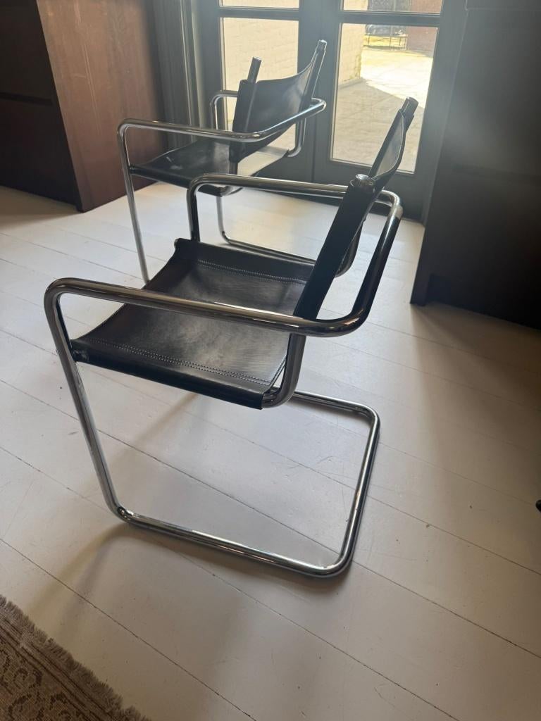 6x Matteo Grassi design stoelen, Bauhaus stijl, Huis en Inrichting, Stoelen, Ophalen, Gebruikt, Zwart, Design