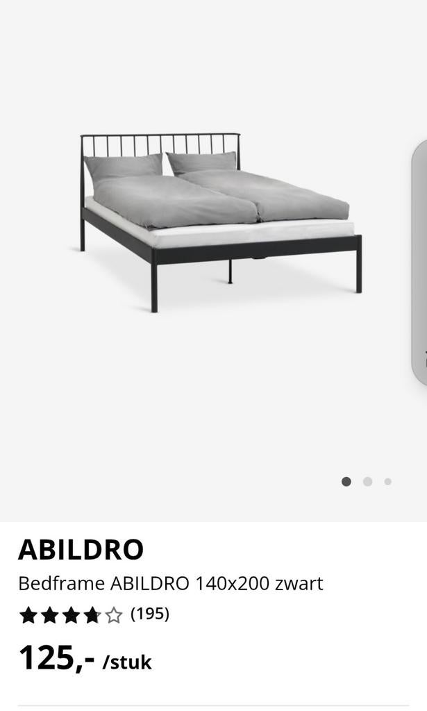 JYSK Abildro bedframe 90x200 cm (excl. lattenbodem), Ophalen, Gebruikt, 90 cm, Eenpersoons