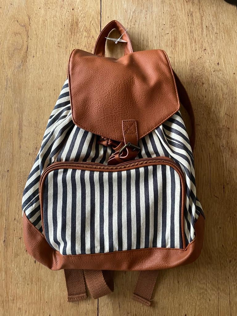 Rugtas - blauw / wit gestreepte - Nieuw!, Ophalen of Verzenden, Nieuw, Overige merken, 30 tot 45 cm