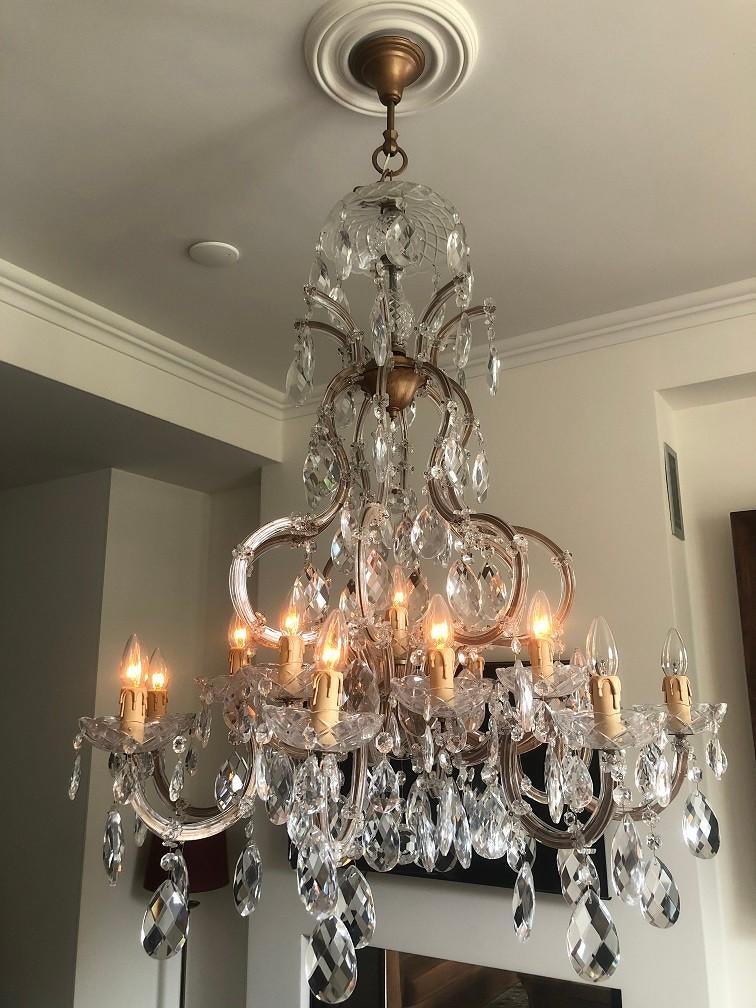 UNIEK MOOIE KRISTALLEN KROONLUCHTER - LUCHTER Flamant, Ophalen, Wilms, Zo goed als nieuw, Glas