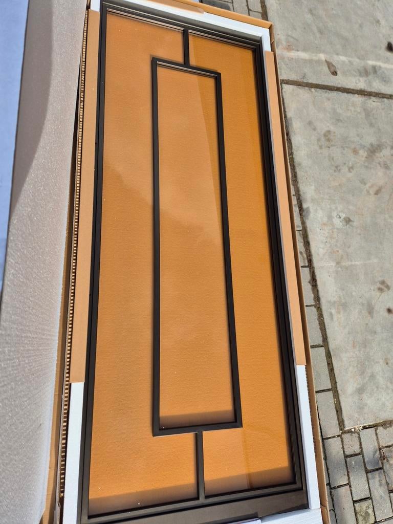 Nieuwe stalen bronzen taatdeur met bruin gerooktglas €675,-, Doe-het-zelf en Verbouw, Deuren en Horren, 80 tot 100 cm, Binnendeur