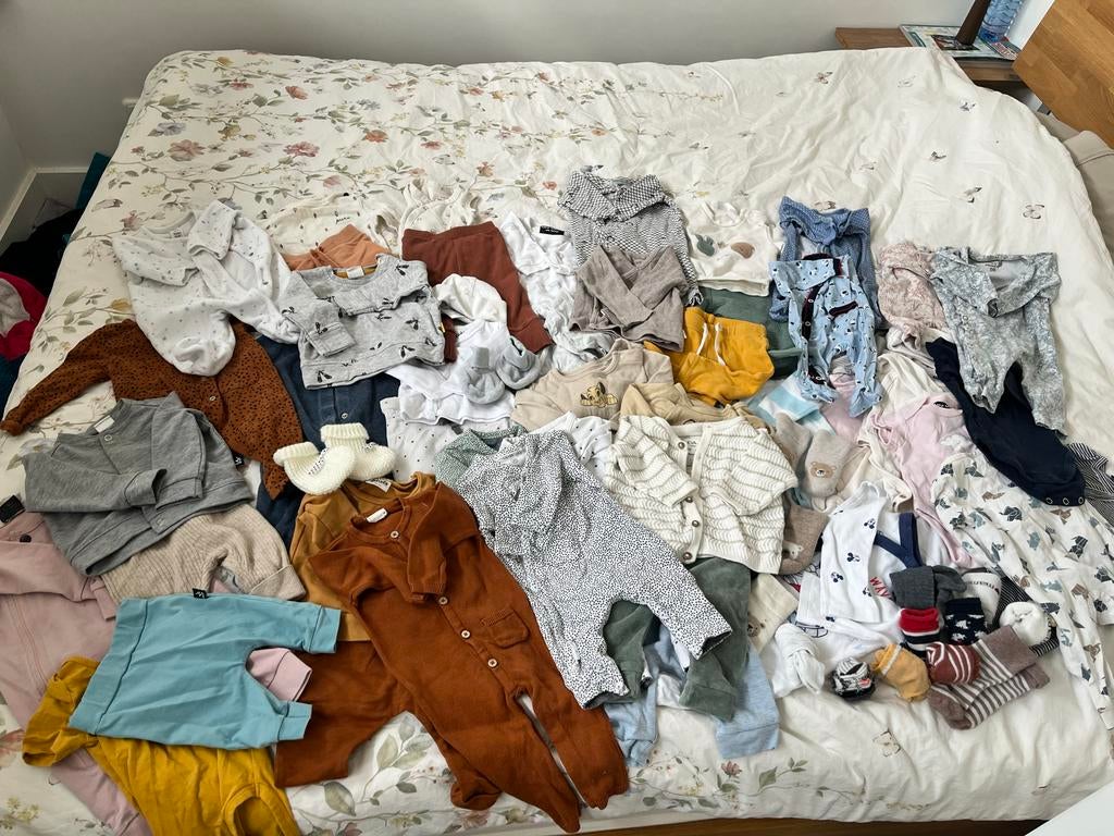 Babypakket kleding maat 50/56 - diverse merken, Ophalen of Verzenden, Zo goed als nieuw, Jongetje of Meisje