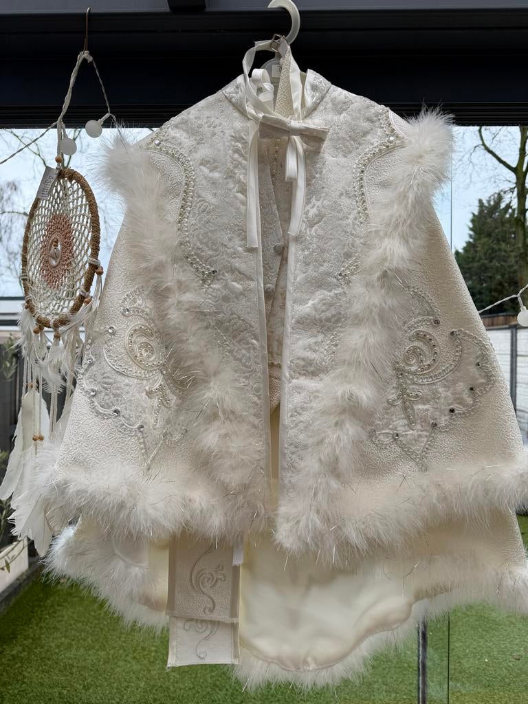 SÜNNETLİK sünet Bolero/Cape met Bont en Parels/Maat 7/8 jaar, Kleding | Dames, Gelegenheidskleding, Zo goed als nieuw, Overige typen