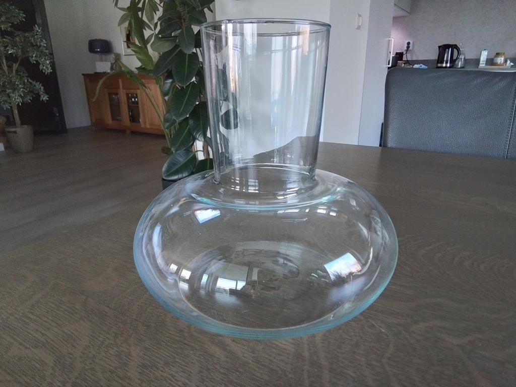 VINTAGE BOLVAAS - ZGN TUBE VAAS -  LEERDAM ? SCANDINAVISCH ?, Antiek en Kunst, Curiosa en Brocante, Ophalen of Verzenden