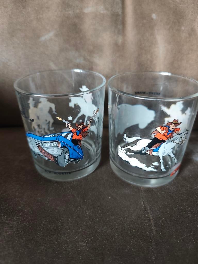 Suske en Wiske Glazen Set - Vintage Stripfiguren, Verzamelen, Stripfiguren, Ophalen of Verzenden