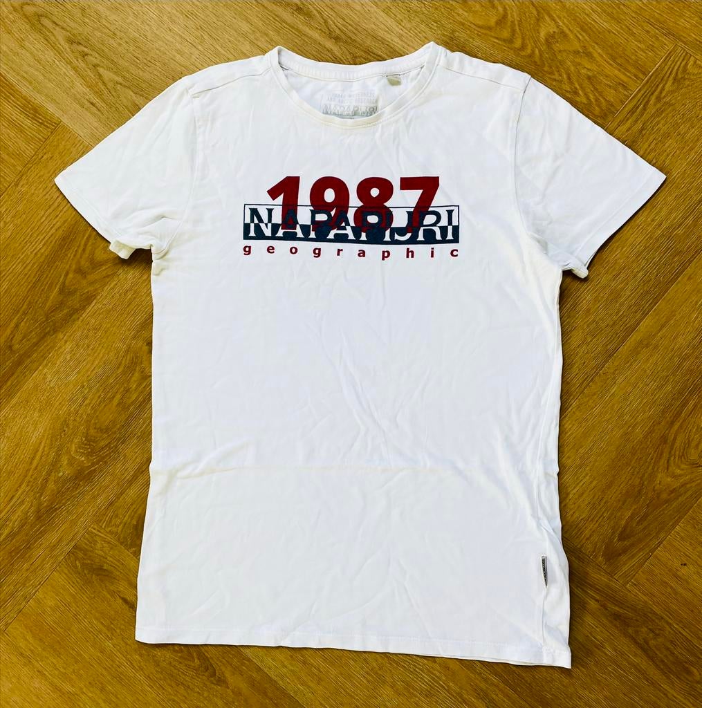 Napapijri T-shirt Wit Maat 164, Verzenden, Zo goed als nieuw, Jongen, Shirt of Longsleeve